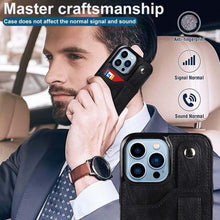 Load image into Gallery viewer, Luxurious Leather Card Holder Anti-fall Protective iPhone Case
