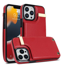 Load image into Gallery viewer, Luxurious Leather Card Holder Anti-fall Protective iPhone Case
