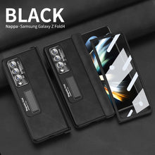 Load image into Gallery viewer, Luxury Nappa Leather Cover Magnetic Hinge Folding Shell Case For Samsung Galaxy Z Fold3 Fold4 5G With Screen Protector
