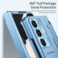 Load image into Gallery viewer, Plated Galaxy Z Fold5 Fold4 Fold3 Case with Front Screen Protector &amp; Flat Hinge Protection &amp; Hidden Stand - mycasety2023 Mycasety
