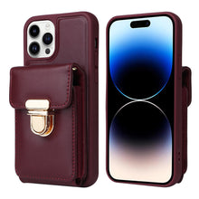 Load image into Gallery viewer, Luxurious Leather Card Holder Anti-fall Protective iPhone Case With Lanyard
