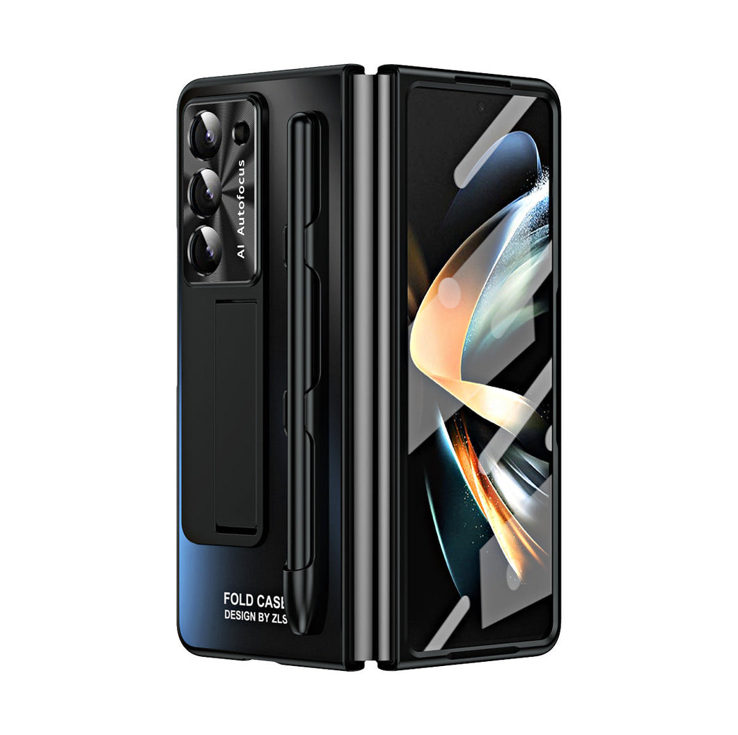 Ultra-thin Electroplated Galaxy Z Fold5 Case with Front Screen Protector Pen Slot Free Stylus & Kick-stand - mycasety2023 Mycasety