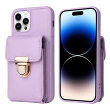 Load image into Gallery viewer, Luxurious Leather Card Holder Anti-fall Protective iPhone Case With Lanyard
