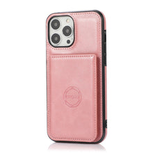 Load image into Gallery viewer, Luxurious Leather Card Holder Anti-fall Protective iPhone Case
