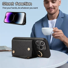 Load image into Gallery viewer, Luxurious Leather Card Holder Anti-fall Protective iPhone Case With Lanyard
