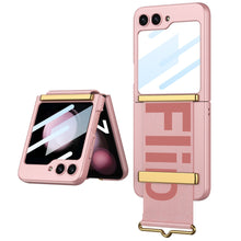 Load image into Gallery viewer, Samsung Galaxy Z Flip5 Wristband Case Ultra-thinFrosted Hard Shell With Tempered Glass Protector - mycasety2023 Mycasety
