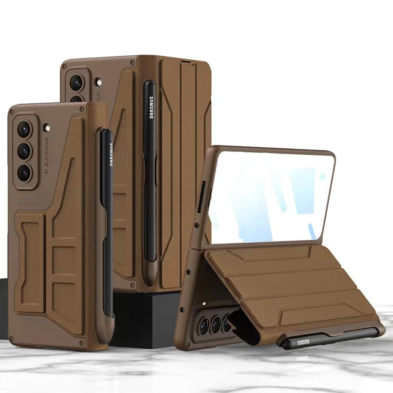 Leather Samsung Z Fold5 Case Full Protection Business Case With Pen Slot and Protection Film - mycasety2023 Mycasety