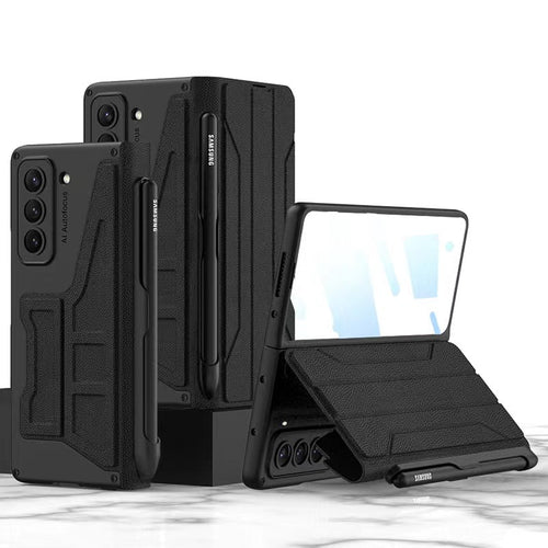 Leather Samsung Z Fold5 Case Full Protection Business Case With Pen Slot and Protection Film - mycasety2023 Mycasety