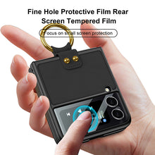 Load image into Gallery viewer, Original Leather Back Screen Tempered Glass Hard Frame Cover For Samsung Z Flip 3 5G
