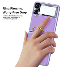 Load image into Gallery viewer, Original Leather Back Screen Tempered Glass Hard Frame Cover For Samsung Z Flip 3 5G
