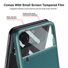 Load image into Gallery viewer, Original Leather Back Screen Tempered Glass Hard Frame Cover For Samsung Z Flip 3 5G
