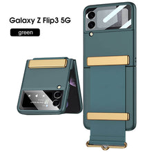 Load image into Gallery viewer, Original Leather Strap Holder Back Screen Glass Hard Cover For Samsung Z Flip 3 5G
