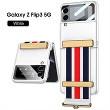 Load image into Gallery viewer, Original Leather Strap Holder Back Screen Glass Hard Cover For Samsung Z Flip 3 5G
