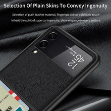 Load image into Gallery viewer, Original Leather Texture Card Package Hard Case For Samsung Galaxy Z Flip 3 5G
