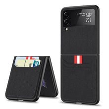 Load image into Gallery viewer, Original Leather Texture Card Package Hard Case For Samsung Galaxy Z Flip 3 5G
