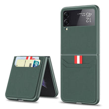 Load image into Gallery viewer, Original Leather Texture Card Package Hard Case For Samsung Galaxy Z Flip 3 5G
