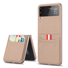 Load image into Gallery viewer, Original Leather Texture Card Package Hard Case For Samsung Galaxy Z Flip 3 5G
