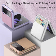 Load image into Gallery viewer, Original Leather Texture Card Package Hard Case For Samsung Galaxy Z Flip 3 5G
