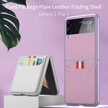 Load image into Gallery viewer, Original Leather Texture Card Package Hard Case For Samsung Galaxy Z Flip 3 5G
