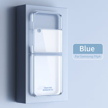 Load image into Gallery viewer, Clear Plating Capa For Samsung Galaxy Z Flip4 5G  Case Fundas Transparent Frame Hard PC Protection Cover
