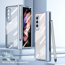 Load image into Gallery viewer, Transparent Electroplating S Pen Fold Edition Case for Samsung Galaxy Z Fold3 Fold4 With Back Tempered Glass
