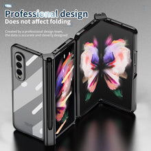 Load image into Gallery viewer, Transparent Electroplating S Pen Fold Edition Case for Samsung Galaxy Z Fold3 Fold4 With Back Tempered Glass
