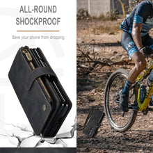 Load image into Gallery viewer, Samsung Galaxy Z Fold4 5G Wallet Case With Lanyard Strap Wristlet Zipper Card Holder Case
