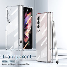 Load image into Gallery viewer, Transparent Electroplating S Pen Fold Edition Case for Samsung Galaxy Z Fold3 Fold4 With Back Tempered Glass
