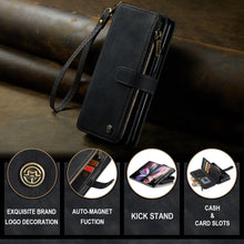 Load image into Gallery viewer, Samsung Galaxy Z Fold4 5G Wallet Case With Lanyard Strap Wristlet Zipper Card Holder Case
