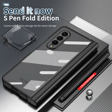 Load image into Gallery viewer, Transparent Electroplating S Pen Fold Edition Case for Samsung Galaxy Z Fold3 Fold4 With Back Tempered Glass
