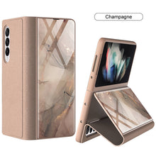 Load image into Gallery viewer, Luxury Painted Tempered Glass Leather Full Protective Cover For Samsung Z Fold 3 5G
