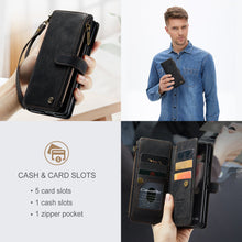 Load image into Gallery viewer, Samsung Galaxy Z Fold4 5G Wallet Case With Lanyard Strap Wristlet Zipper Card Holder Case

