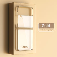 Load image into Gallery viewer, Clear Plating Capa For Samsung Galaxy Z Flip4 5G  Case Fundas Transparent Frame Hard PC Protection Cover
