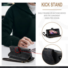 Load image into Gallery viewer, Samsung Galaxy Z Fold4 5G Wallet Case With Lanyard Strap Wristlet Zipper Card Holder Case
