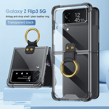 Load image into Gallery viewer, Transparents Airbag Ring Holder Anti-knock Protection Cover For Samsung Galaxy Z Flip3 Flip4 5G
