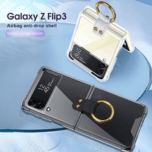 Load image into Gallery viewer, Transparents Airbag Ring Holder Anti-knock Protection Cover For Samsung Galaxy Z Flip3 Flip4 5G
