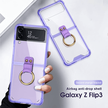 Load image into Gallery viewer, Transparents Airbag Ring Holder Anti-knock Protection Cover For Samsung Galaxy Z Flip3 Flip4 5G
