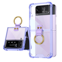 Load image into Gallery viewer, Transparents Airbag Ring Holder Anti-knock Protection Cover For Samsung Galaxy Z Flip3 Flip4 5G
