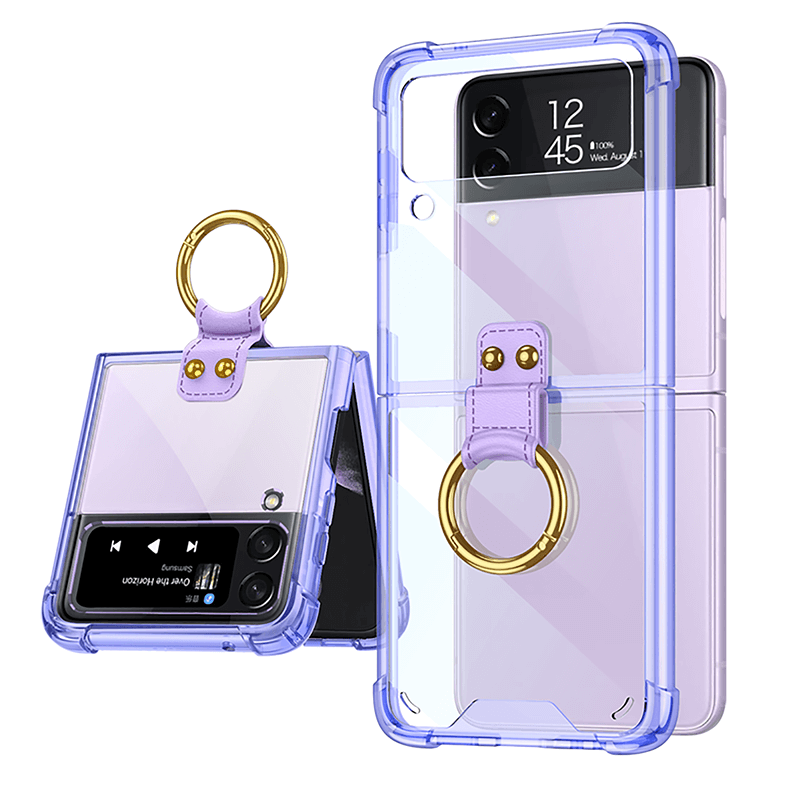 Transparents Airbag Ring Holder Anti-knock Protection Cover For Samsung Galaxy Z Flip3 Flip4 5G