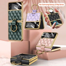 Load image into Gallery viewer, Luxury Leather Electroplating Diamond Protective Cover For Samsung Galaxy Z Flip4 Flip3 5G
