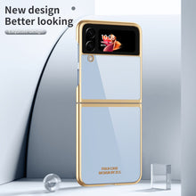 Load image into Gallery viewer, Clear Plating Capa For Samsung Galaxy Z Flip4 5G  Case Fundas Transparent Frame Hard PC Protection Cover
