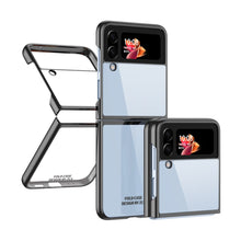 Load image into Gallery viewer, Clear Plating Capa For Samsung Galaxy Z Flip4 5G  Case Fundas Transparent Frame Hard PC Protection Cover
