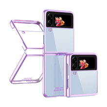 Load image into Gallery viewer, Clear Plating Capa For Samsung Galaxy Z Flip4 5G  Case Fundas Transparent Frame Hard PC Protection Cover
