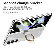 Load image into Gallery viewer, Transparent Samsung Galaxy Z Fold5 Plated Phantom Case with Exclusive Ring - mycasety2023 Mycasety
