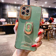 Load image into Gallery viewer, Luxury Electroplating Stand Ring Holder Phone Case With Finger Ring for iPhone 12 Pro MAX 11 Pro XS XR X SE 6 6s 7 8 Plus 12Mini - VooChoice
