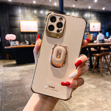 Load image into Gallery viewer, Luxury Electroplating Stand Ring Holder Phone Case With Finger Ring for iPhone 12 Pro MAX 11 Pro XS XR X SE 6 6s 7 8 Plus 12Mini - VooChoice
