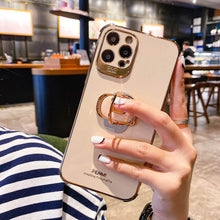 Load image into Gallery viewer, Luxury Electroplating Stand Ring Holder Phone Case With Finger Ring for iPhone 12 Pro MAX 11 Pro XS XR X SE 6 6s 7 8 Plus 12Mini - VooChoice
