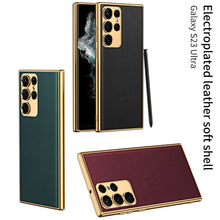 Load image into Gallery viewer, Electroplated Leather Case for Samsung Galaxy S23 S22 Ultra Plus
