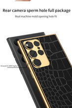 Load image into Gallery viewer, Electroplated Leather Soft Shell Samsung Galaxy S23 S23 Plus S23 Ultra Case
