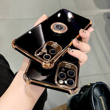 Load image into Gallery viewer, Luxury Electroplated Gold Plating Glitter Case with Ring Holder For iPhone 12Pro MAX 11 Pro XS MAX XR 7 8 Plus - VooChoice
